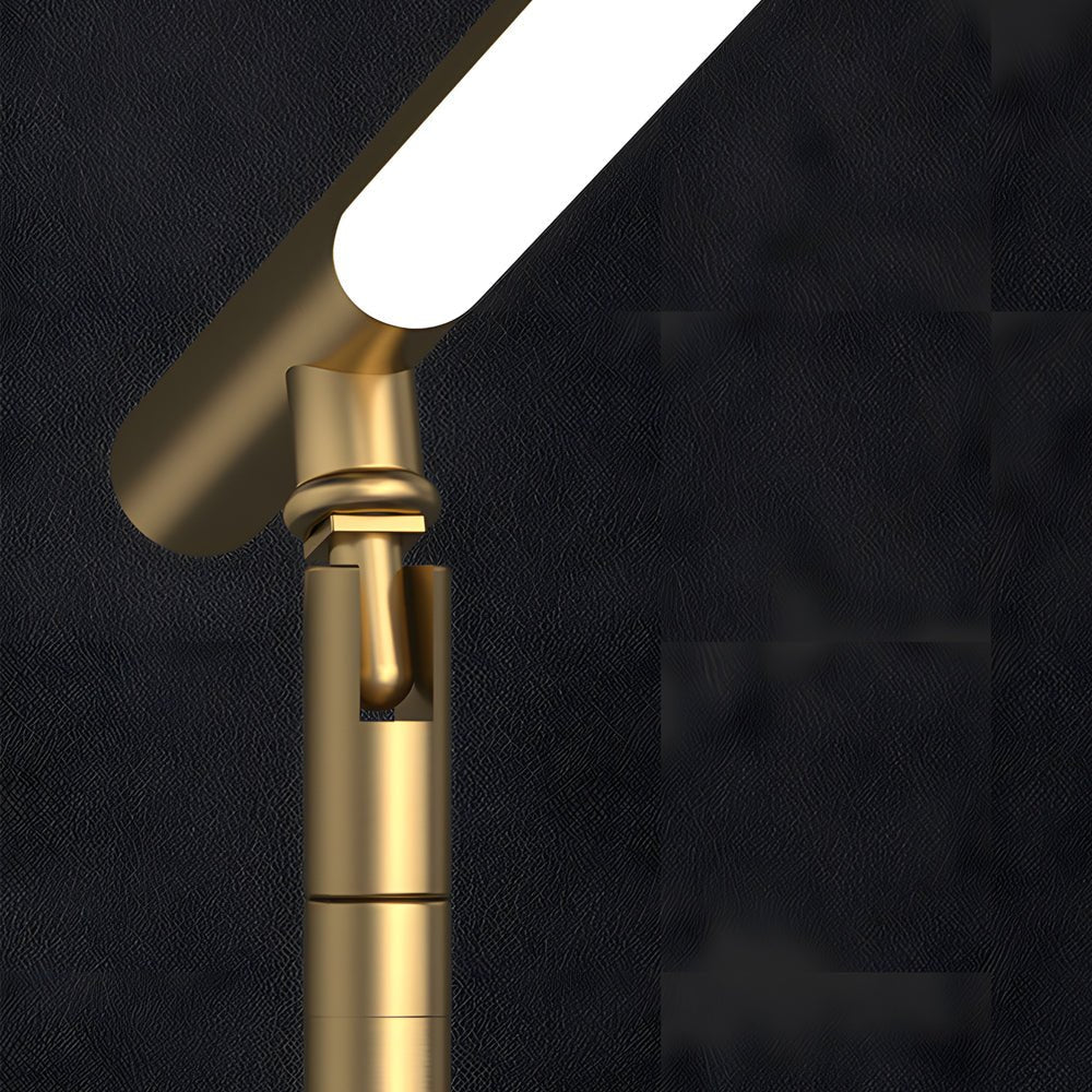 Linear LED Table Lamp in Brushed Copper with Adjustable Head