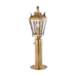Solid Brass Copper Outdoor Path Light with Clear Glass Shade