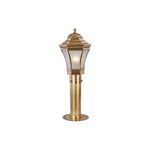Solid Copper Outdoor Path Light with Clear Glass Shade