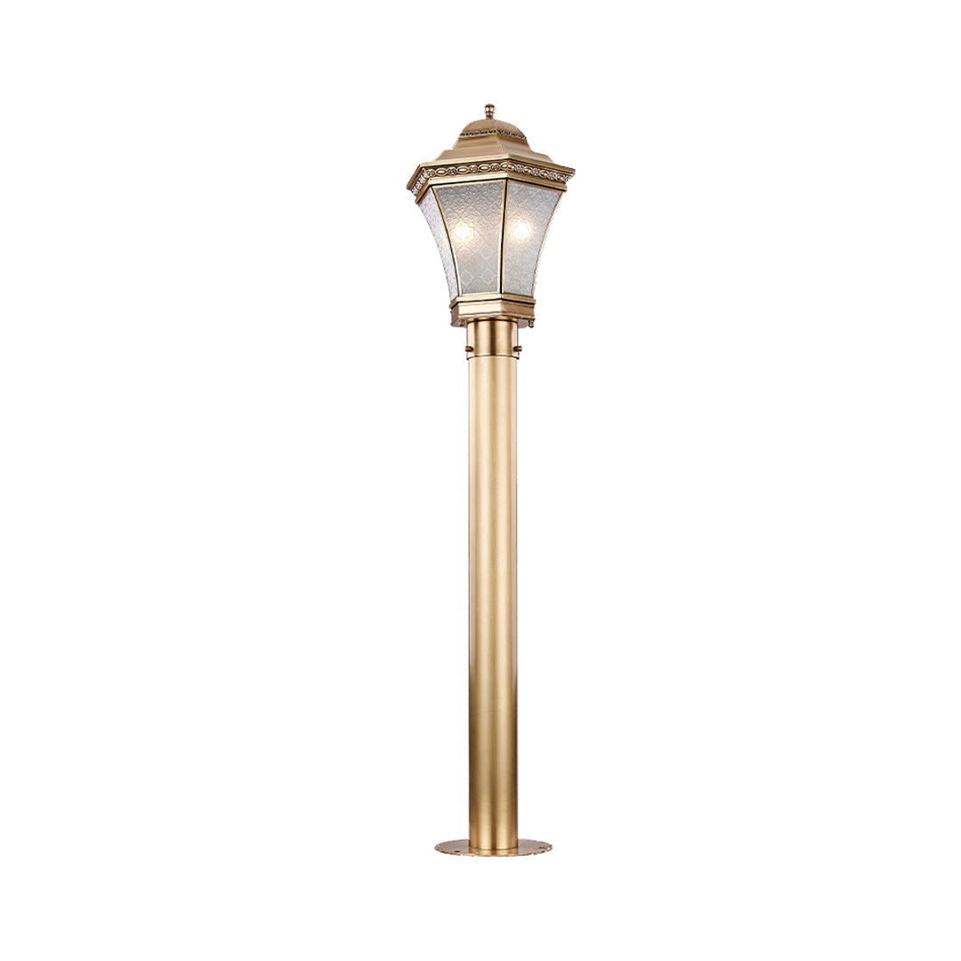 Solid Copper Outdoor Path Light with Clear Glass Shade