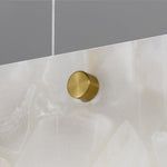 Copper Linear Pendant Light with Cloud Stone Shade