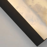 Hammered Copper Linear Wall Sconce with Marble Shade – Modern Minimalist LED Lighting