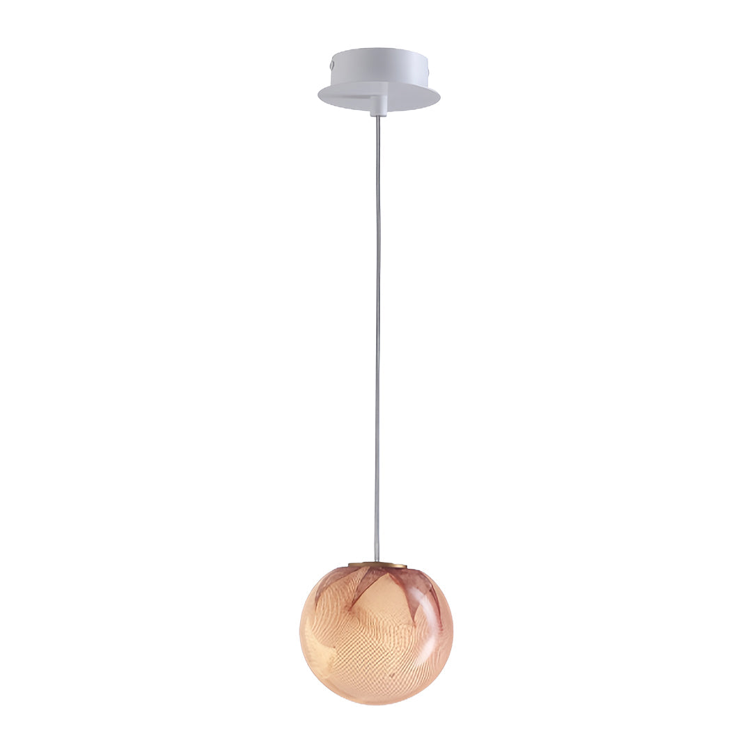 Aurelia Glass Globe Pendant Light in Purple Metal for Modern Interiors