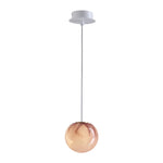 Aurelia Glass Globe Pendant Light in Purple Metal for Modern Interiors