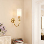 Copper Fabric Wall Sconce – American Style Bedroom Lighting