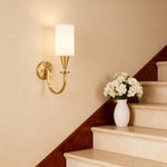 Copper Fabric Wall Sconce – American Style Bedroom Lighting