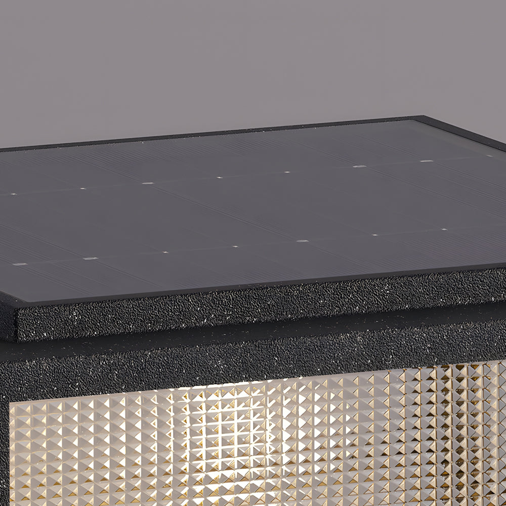 Modern Square Outdoor Pillar Light in Matte Black Aluminum