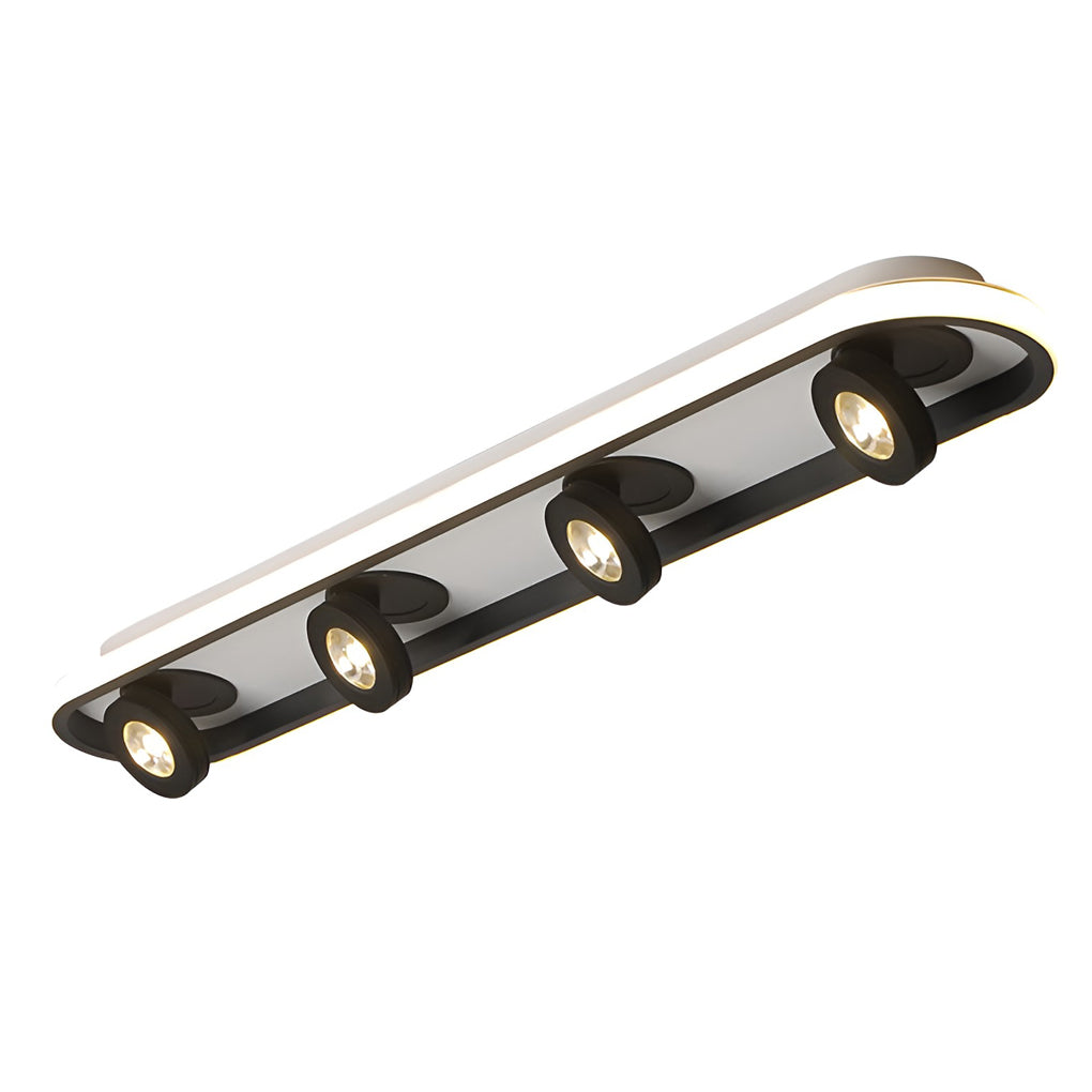 Modern Corridor Ceiling Light with Adjustable LED Heads in Black or White