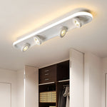Modern Corridor Ceiling Light with Adjustable LED Heads in Black or White