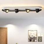 Modern Corridor Ceiling Light with Adjustable LED Heads in Black or White