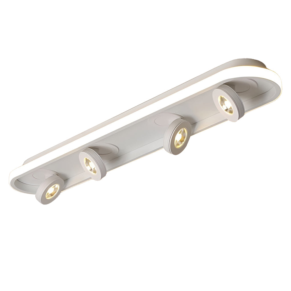 Modern Corridor Ceiling Light with Adjustable LED Heads in Black or White