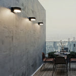 Outdoor Wall Sconce in Black Stainless Steel with Warm LED Light