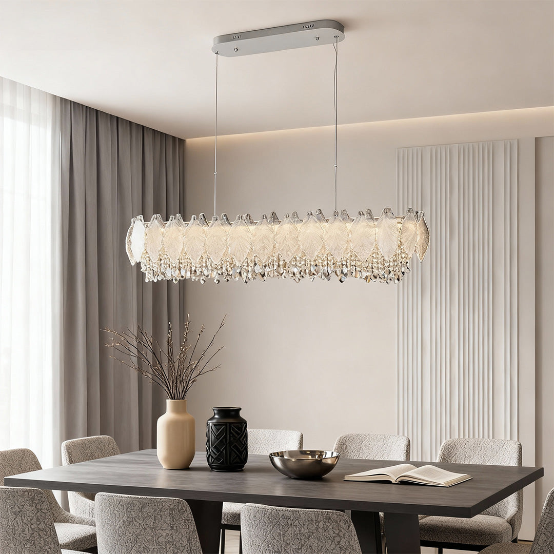 Champagne Gold Crystal Chandelier with Adjustable Chain, French Palace Style Ceiling Light