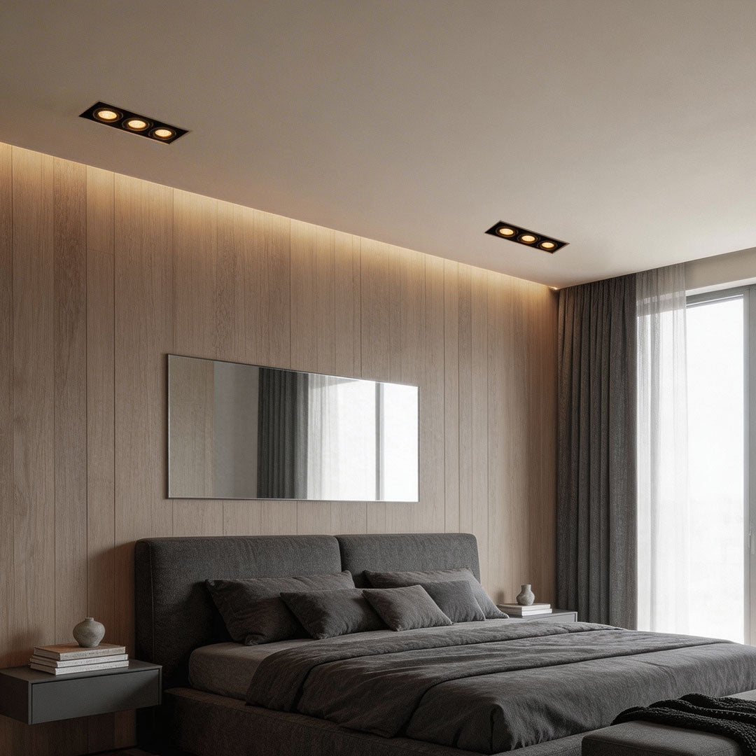 Recessed Linear LED Spotlight with Full-Spectrum Light, Modern Architectural Grille