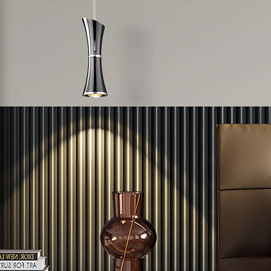 Modern Mini Pendant Light in Pearl Black with Adjustable Cord
