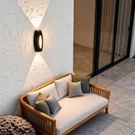 Outdoor Up and Down Wall Sconce with Dual LED Lighting in Black Aluminum