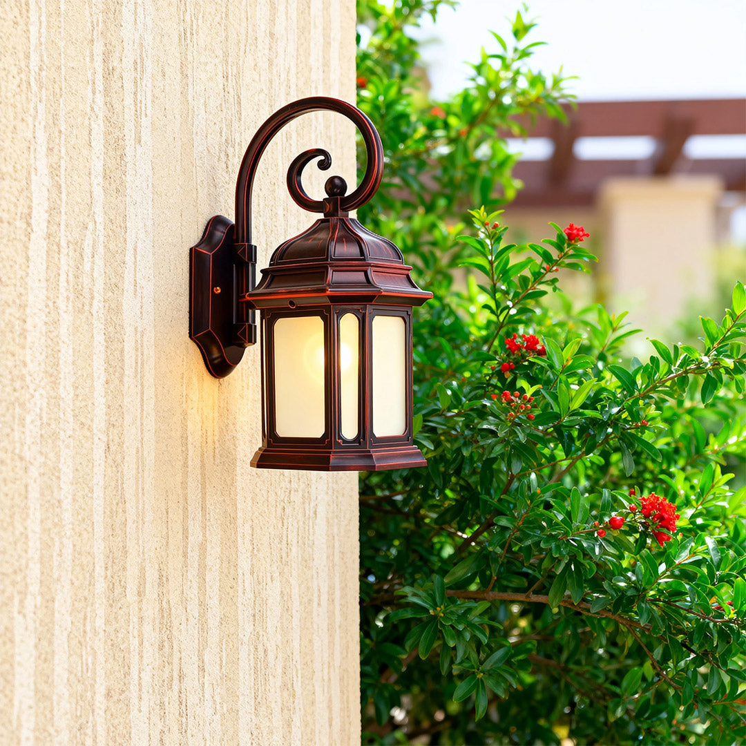European Cast Aluminum Outdoor Wall Sconce with Clear Glass Shade