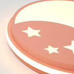 Creative Circular Cartoon Pattern Led Ceiling Lamp For Childrens Room