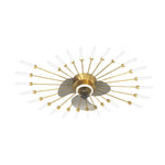 Modern Nordic Ceiling Fan with Dimmable LED Light, Gold or Black Finish