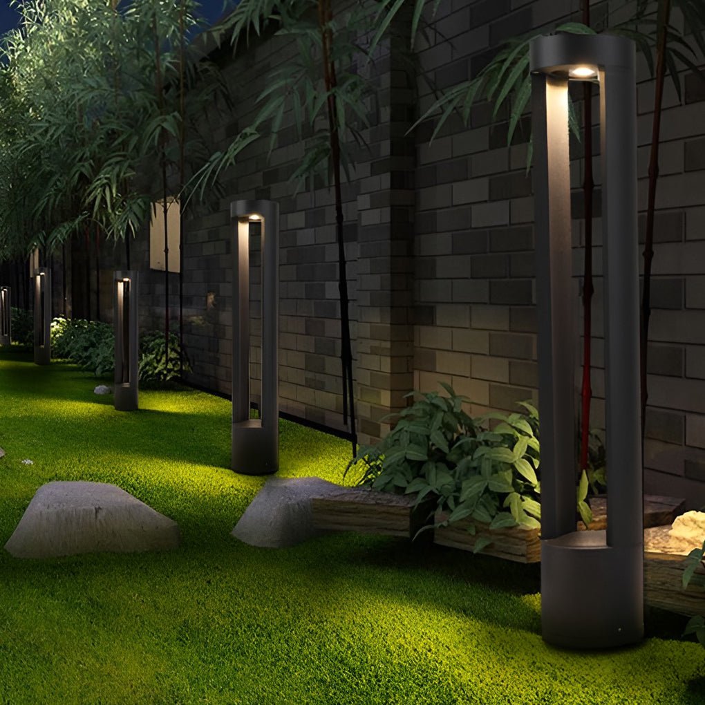 Cylindra LED Bollard Light – Modern Outdoor Landscape Fixture in Black