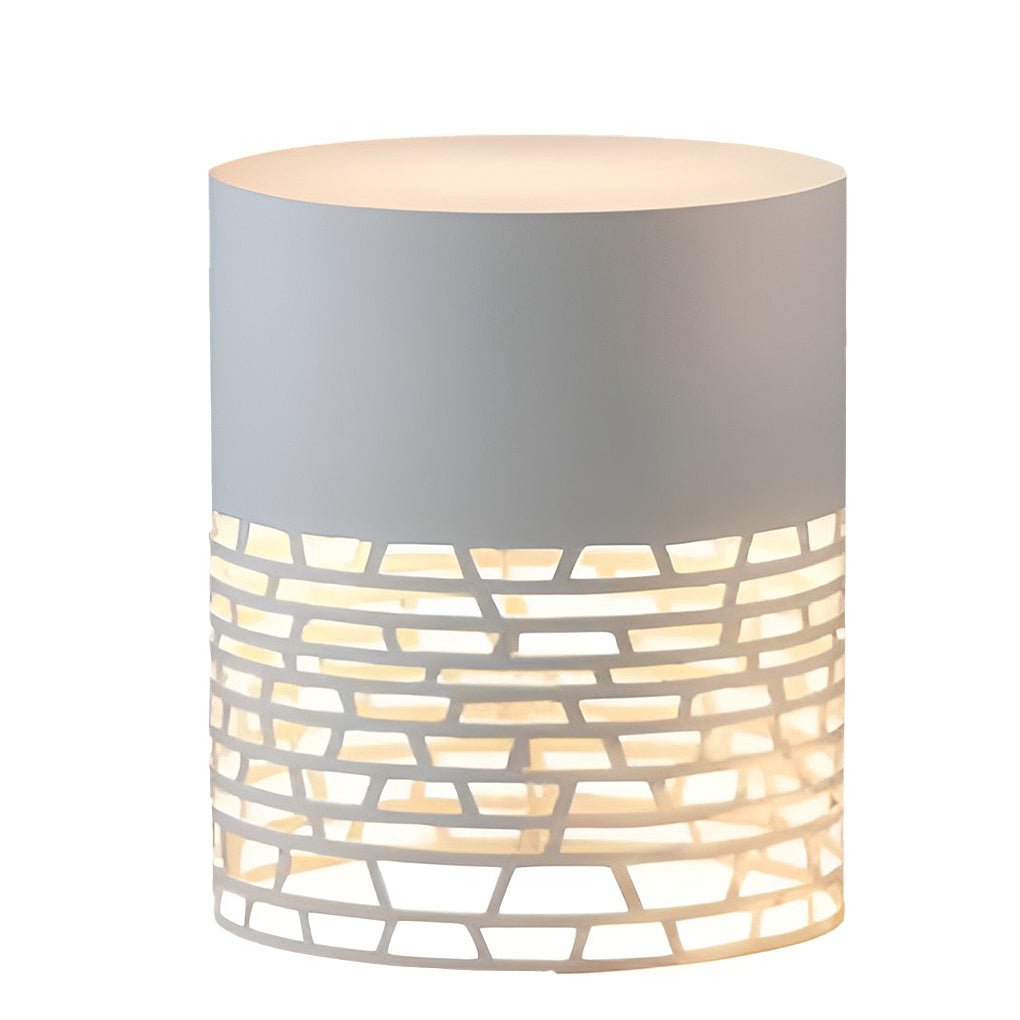 Lumina Hollow Mesh LED Cylinder Floor Light for Modern Outdoor Spaces