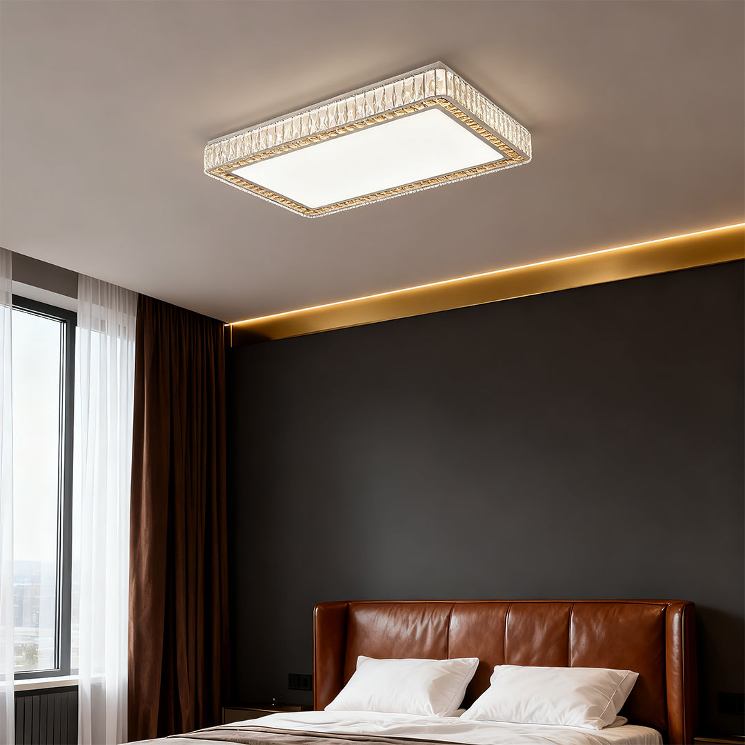 Lumière Cristalline Modern Crystal Ceiling Light in Chrome