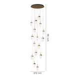 Aurelia 16-Light Gold Staircase Chandelier, Modern Linear LED Pendant for High Ceilings