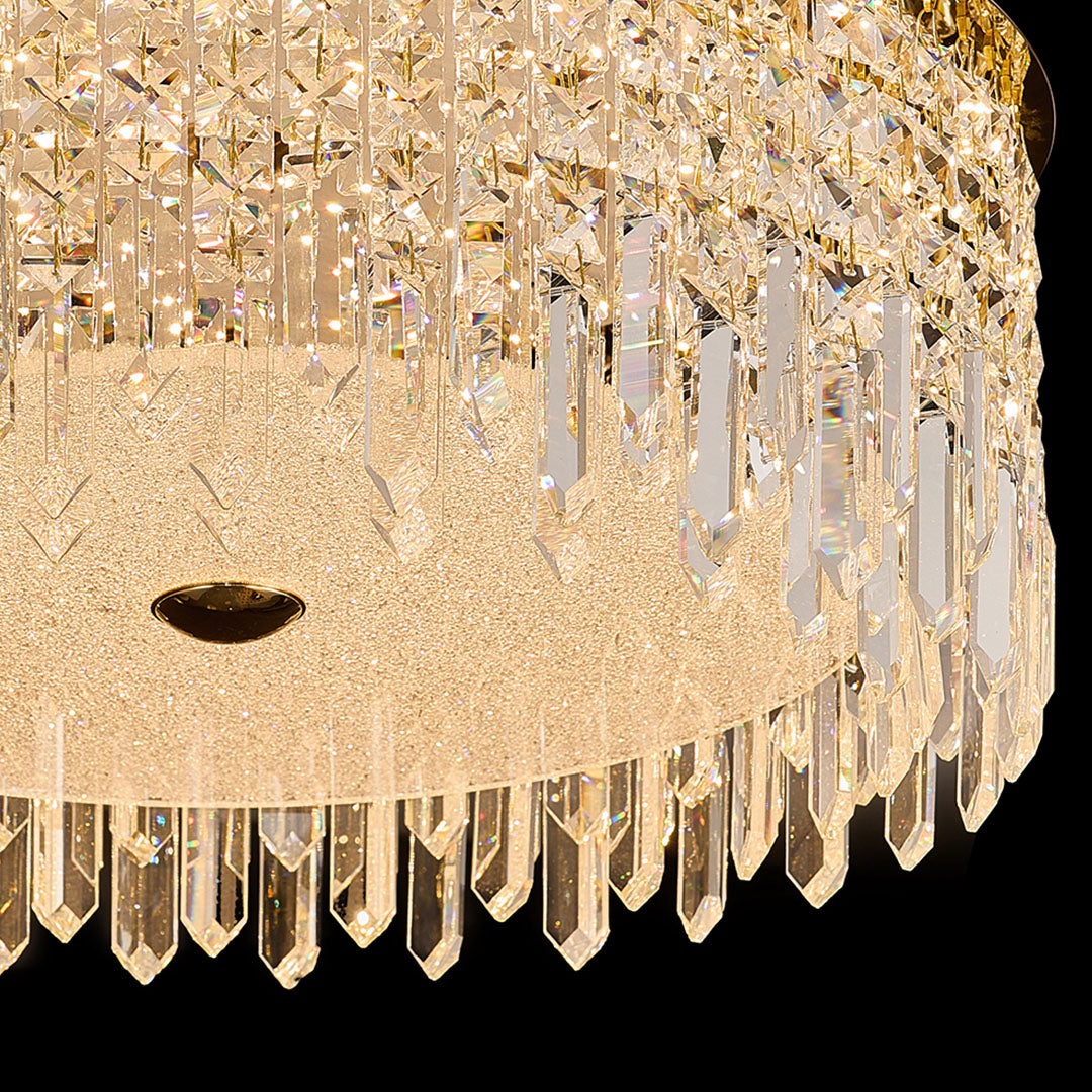 Luxe Crystal Flush Mount Ceiling Light in Champagne Gold