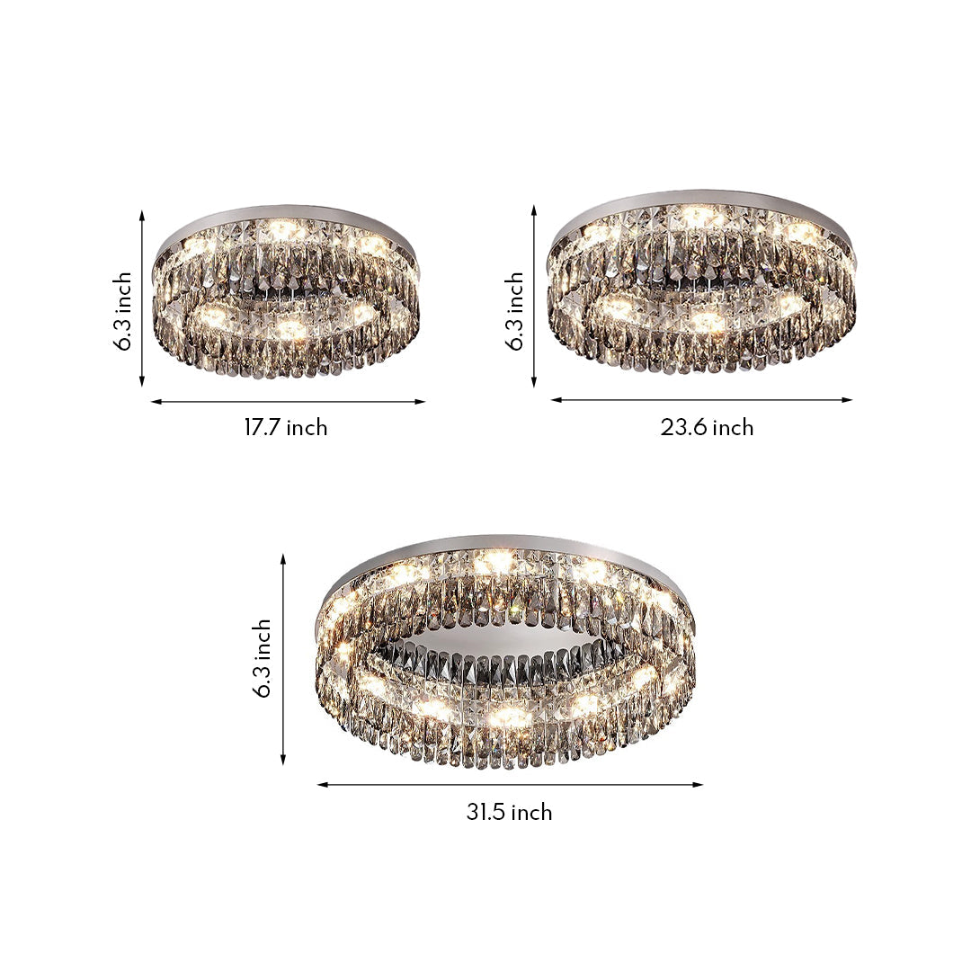 Lumière Cristal LED Ceiling Light – French Crystal Flush Mount in Polished Chrome