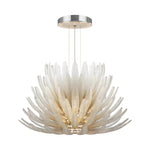 Deco Chrome Chandelier with Clear Glass Shades, Modern LED Ceiling Light