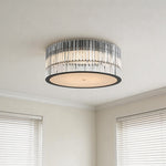 Lumina Crystal Flush Mount Ceiling Light in Black and Glass
