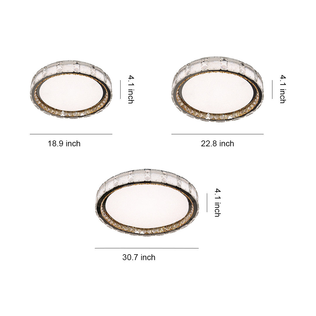 Crystal Flush Mount Ceiling Light – Chrome Minimalist LED