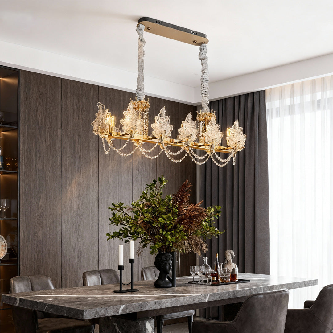 French Crystal Chandelier in Champagne Gold for Elegant Interiors