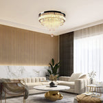 Aurelia Crystal Flush Mount Ceiling Light in Gold Stainless Steel