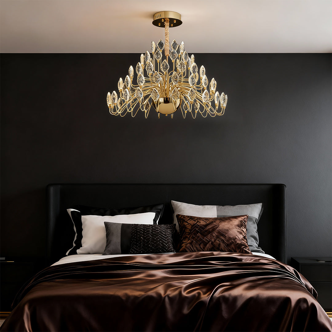 Aurelia Gold Crystal LED Chandelier – French Luxury Pendant Light
