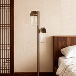 Aurelia Crystal Floor Lamp — Modern Minimalist Aluminum with Sepia Gold Finish