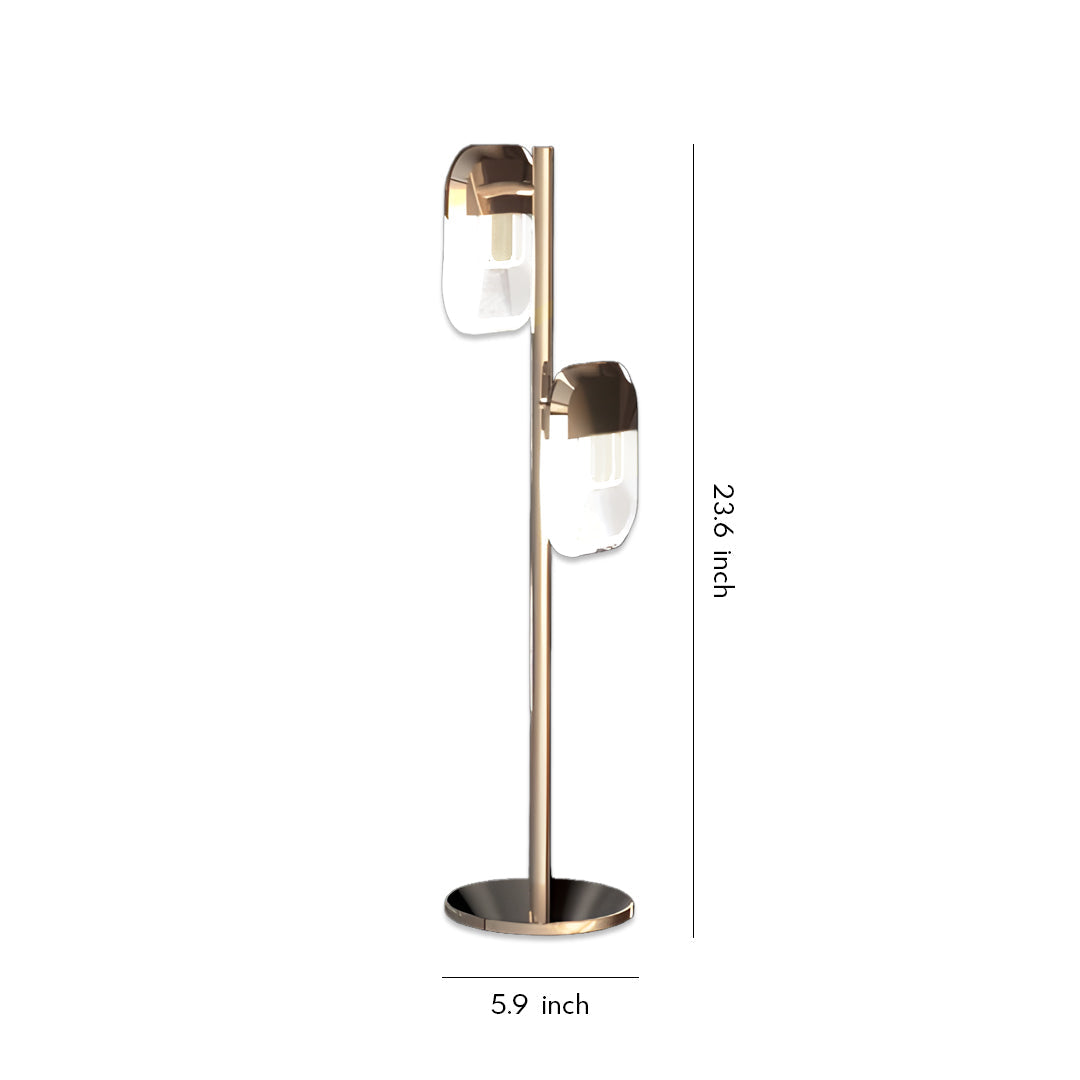 Aurelia Crystal Floor Lamp — Modern Minimalist Aluminum with Sepia Gold Finish