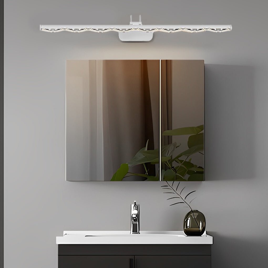 Prismatic Crystal-Effect LED Vanity Light in Modern Iron Frame