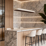 Ellipse Linear LED Pendant Light in Champagne Gold