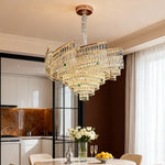 Crystal Pendant Chandelier in Champagne Gold Carbon Steel
