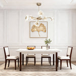 Crystal Vintage Chandelier with Terracotta Gold Frame and Full-Spectrum LED