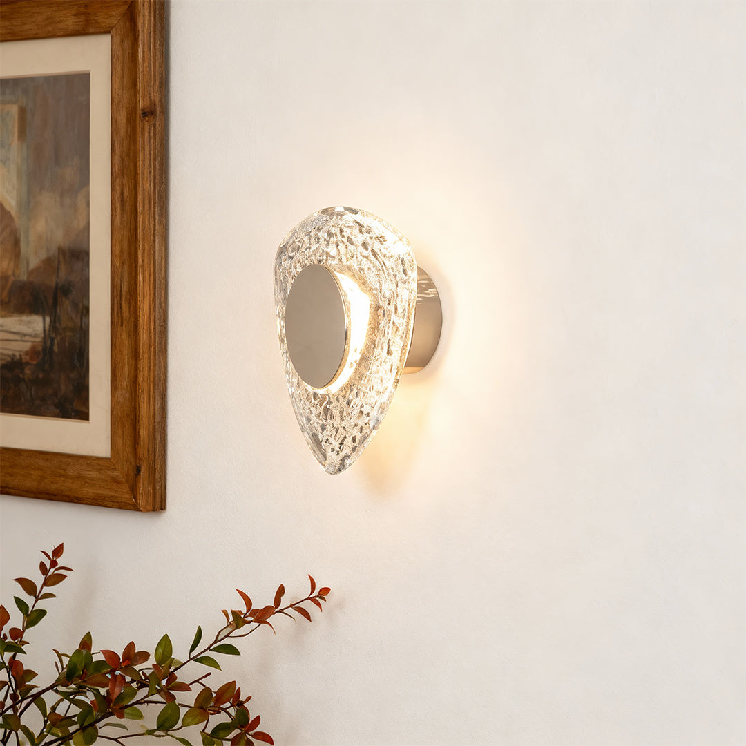 Aurelia Crystal Wall Sconce in Terracotta Gold | Modern Minimalist LED Lighting