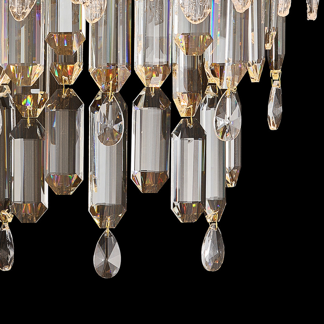 Luxury Crystal Wall Sconce with Champagne Gold Frame and LED Illumination