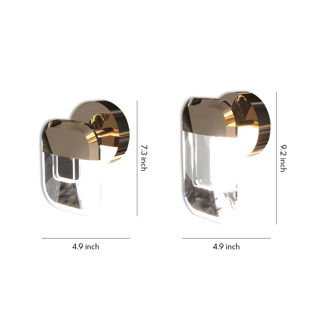 Modern Crystal Wall Sconce in Gold Aluminum Finish
