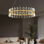 Italian Crystal Chandelier with Gold Iron Frame, Adjustable Hanging