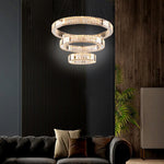 Chrome Crystal 3 Tier Pendant Light Modern Chandelier