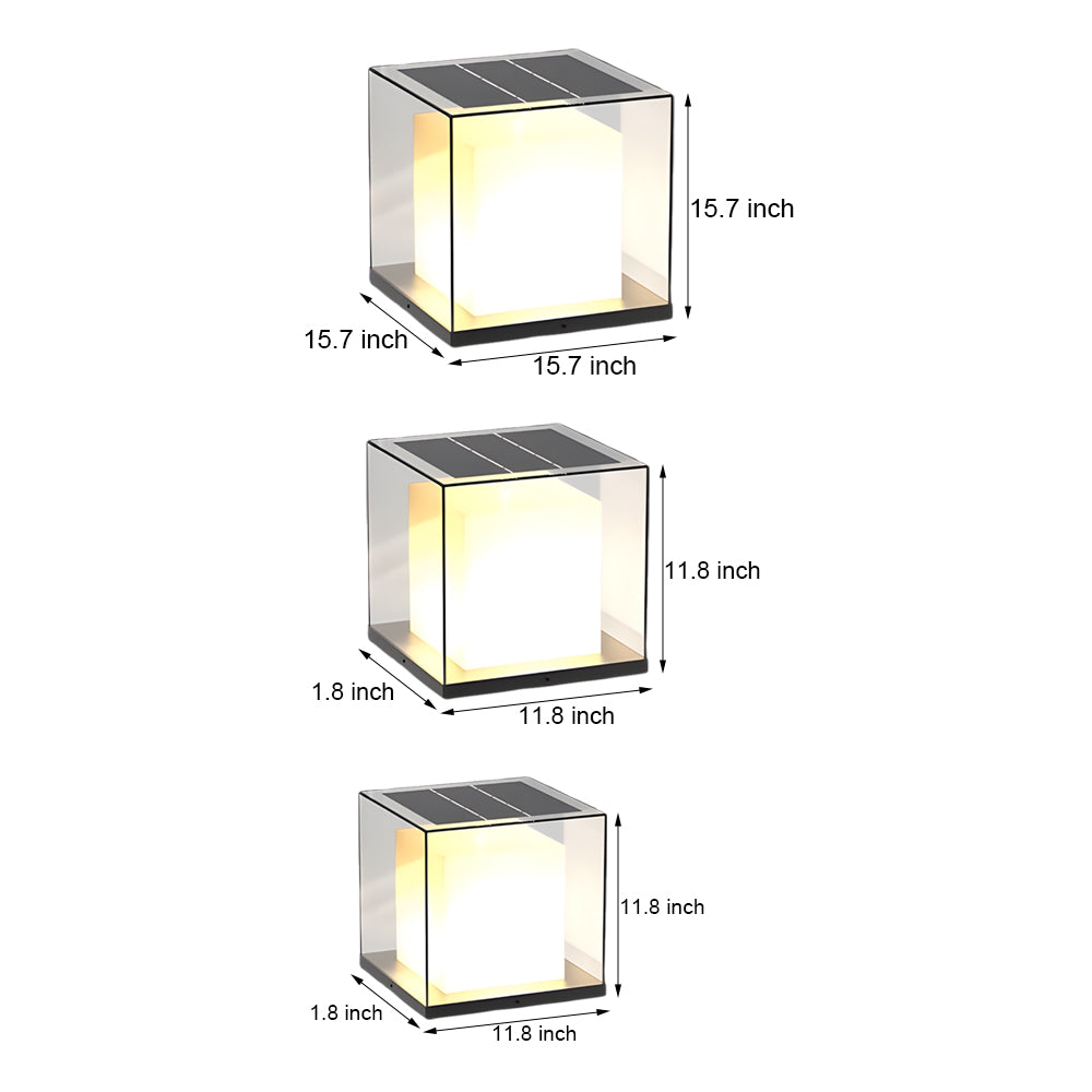 Luma Pillar Light — Waterproof Square Outdoor LED Gate Post Light in Matte Gray