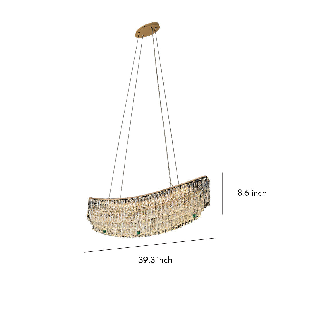 Crystal Pendant Chandelier in Champagne Gold Carbon Steel