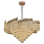 Crystal Pendant Chandelier in Champagne Gold Carbon Steel