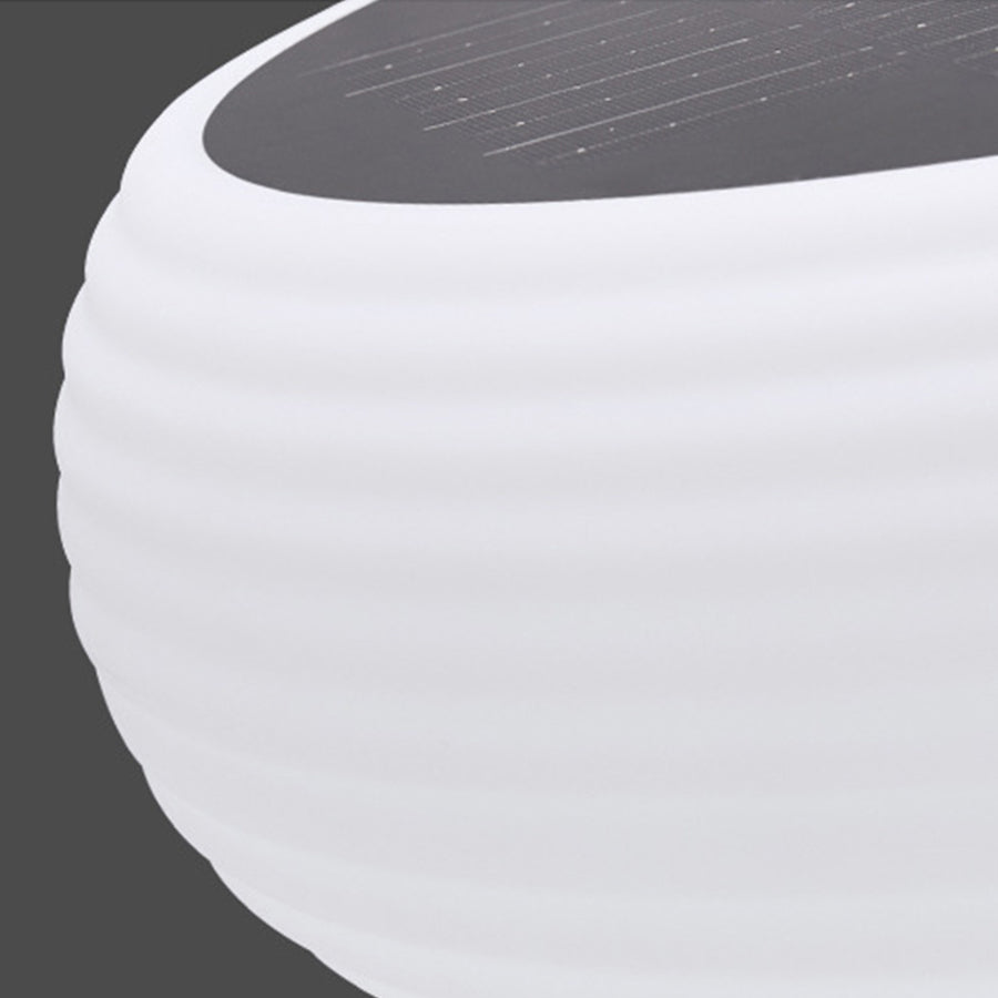 Modern Outdoor Solar Pillar Light with Wavy Shade, IP55 Waterproof